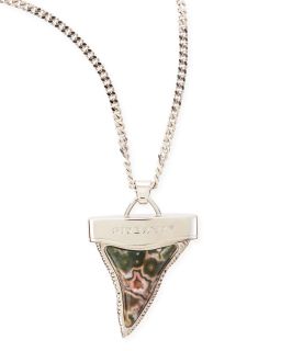 Silvertone Doubled Shark Tooth Necklace, Jasper/Rhodonite   Givenchy   Multi