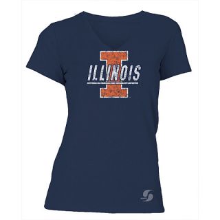 SOFFE Womens Illinois Fighting Illini No Sweat V Neck Short Sleeve T Shirt  