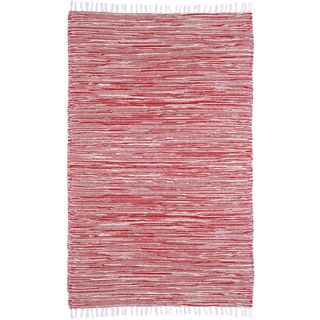 Red Reversible Chenille Flat Weave Area Rug (10 X 14)