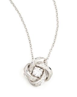 Ava 18k White Gold Diamond Pivoine Pendant Necklace, 0.36 TCW   Boucheron  