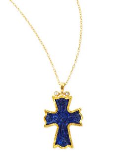 14k Gold Blue Lapis Cross Necklace   Gurhan   Gold (14k )