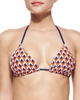 Womens Pop Geo Reversible Triangle Bikini Top   Splendid   Orange (MEDIUM/8 10)