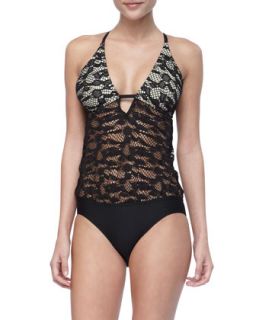 Womens Lace Top One Piece Swimsuit   Luxe by Lisa Vogel   Onyx (6)