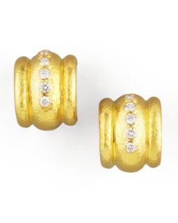 Amalfi Diamond 19k Gold Huggie Earrings   Elizabeth Locke   Gold (19k )