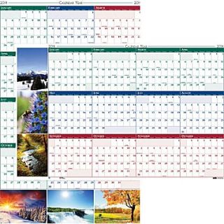 2014 House of Doolittle Earthscapes™ Laminated Wall Planner, 24 x 37