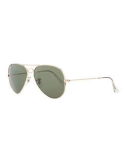 Original Aviator Polarized Sunglasses, Green   Ray Ban   Gold