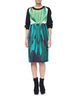 Green Abstract Dare Dress, Womens   Marina Rinaldi   Green multi (12W)