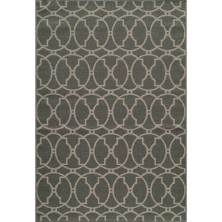Indoor/ Outdoor Moroccan Tile Grey Rug (18 X 37)