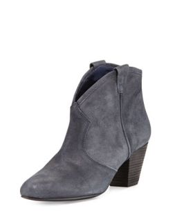 Jalouse Suede Slip On Western Ankle Bootie, Midnight   Ash   Midnight (37.0B/7.