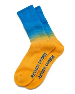 Dip Dyed Mens Socks, Blue/Orange   Arthur George by Robert Kardashian   Blue