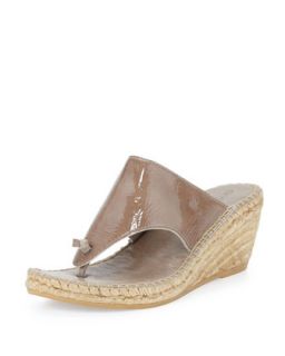 Alyssa Patent Demi Wedge Espadrille Slide, Taupe   Andre Assous   Taupe (11.0B)