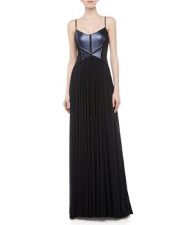 Womens Royal Leather Corset Gown, Midnight Navy   Catherine Deane   Midnight