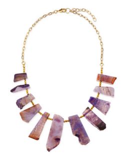 Agate Stick Collar Necklace, Purple   Panacea   Purple