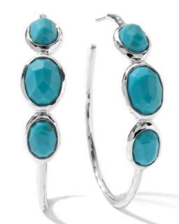 Three Stone Hoop Earrings   Ippolita   Turquoise