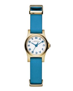 Henry Dinky Analog Watch with Leather Strap, Golden/Blue   MARC by Marc Jacobs  