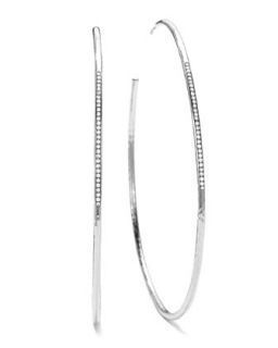 Sterling Silver #6 Hoop Earrings with Diamonds (0.35ctw)   Ippolita   Silver