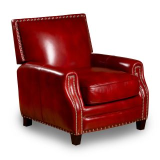 Madrid Leather Press Back Chair In Art Red
