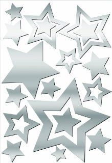 Lot 26 Studio ADD HERES Adhesive Reflections Mirror Stars Wall Stickers, 10.25 x 15 Inches   Wall Decor Stickers