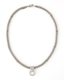 Enso Diamond Pendant Necklace, 16   Lagos   Silver