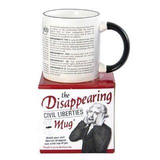 Disappearing Civil Liberties Mug   Watch Your Rights Vanish Kitchen & Dining
