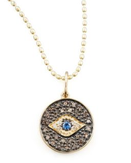 Small Diamond Evil Eye Medallion Necklace   Sydney Evan   Gold