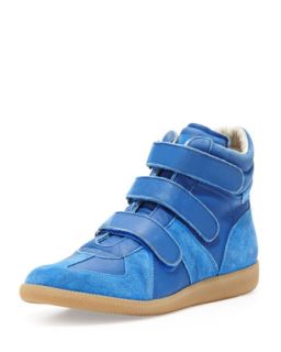 Mens Three Strap High Top Sneaker, Blue   Maison Martin Margiela   Blue (44)