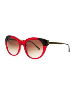 Fingery Two Tone Modified Cat Eye Sunglasses, Red/Black   Thierry Lasry  