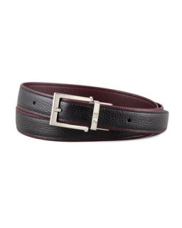 Mens Two Tone Leather Square Buckle Belt   Alfred Dunhill   Red