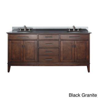 Avanity Madison 72 inch Double Vanity In Tobacco Finish With Dual Sinks And Top