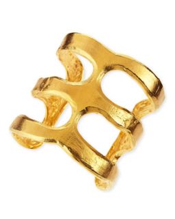 18k Gold Dipped Open Design Cuff   Devon Leigh   Gold (18k )