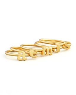 Gold Vermeil Letter Initial Ring   Dogeared   R (7)