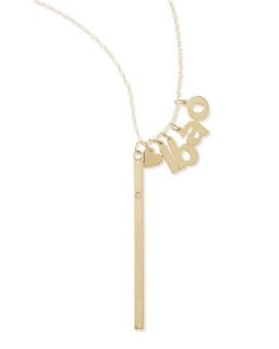 I Heart Necklace with Your Choice of 4 Letter Charms   Jennifer Zeuner   Gold