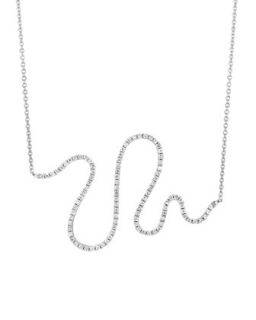 18k White Gold Large Snake Diamond Pendant Necklace   A Link   White (18k ,
