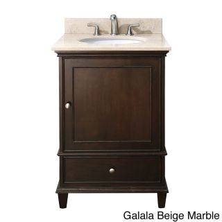 Avanity Windsor 24 inch Single Vanity In Walnut Finish With Sink And Top