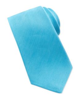 Mens Linen/Silk Tie, Aqua   Kiton   Aqua