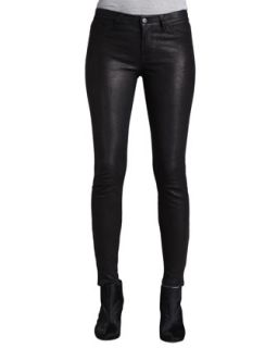 Womens L8001 Noir Leather Super Skinny Pants   J Brand Jeans   Noir (29)