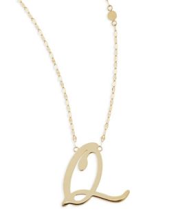 14k Gold Initial Letter Necklace, Q   Lana   Gold (14k )