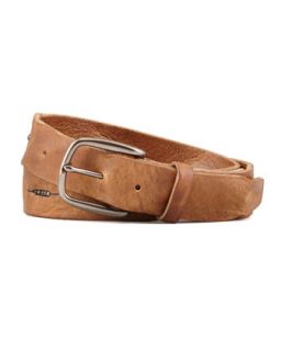 Mens Bead Detailed Leather Belt, Brown   Will Leather Goods   (42)