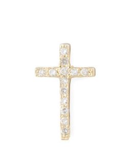 One Pave Diamond Gold Cross Stud Earring   Zoe Chicco   Gold