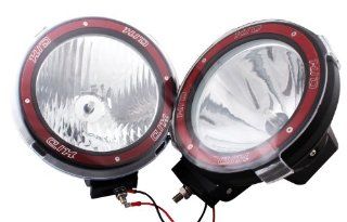 Pandamoto Hid Xenon Driving Lights Flood and Spot Beam 55w 4500 Lumen 7 Lnch(on Both Sides of 185mm Wide) Off Road Driving Light Jeep SUV 2pcs Color Red Automotive