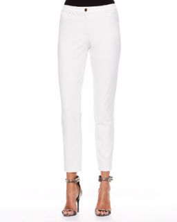 Womens Cropped Twill Pants, Off White   Escada   Off white (40)