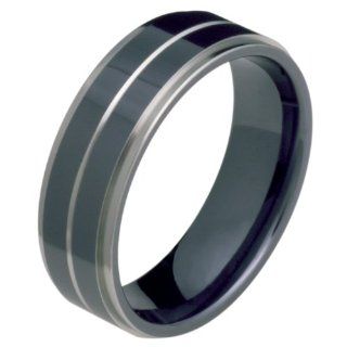 Gia   Interesting Black Titanium Wedding Band for Him and/or Her Alain Raphael Jewelry