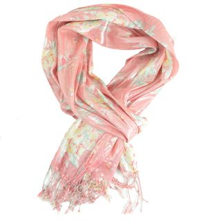 La 77 Womens Shimmer Floral Printed Scarf