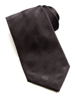 Mens Tonal Stripe Silk Tie, Black   Brioni   Black