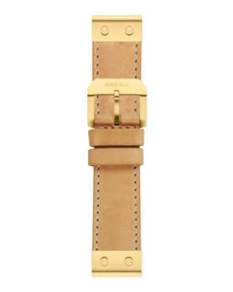 Leather Watch Strap, Yellow Gold   Brera   Ivory