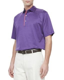 Mens Jacquard Short Sleeve Polo, Purple   Peter Millar   Purple (XX LARGE)