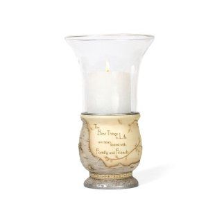 Elements Best Things In Life Candle Holder by Pavilion, 10 1/2 Inch, Inscription The Best Things in Life Are Times   Pillar Holders