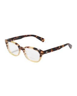 Michaela Rectangle Fashion Glasses, Spotted Tortoise   Oliver Peoples   Spotted