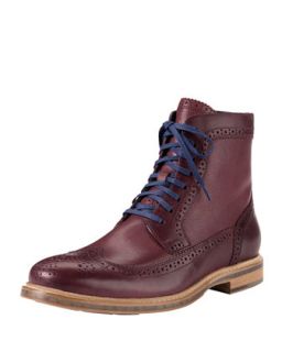 Mens Cooper Square Wing Tip Boot, Red   Cole Haan   Red (7.5D)