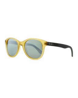 Round Acetate Sunglasses, Yellow/Blue   Ray Ban   Yellow